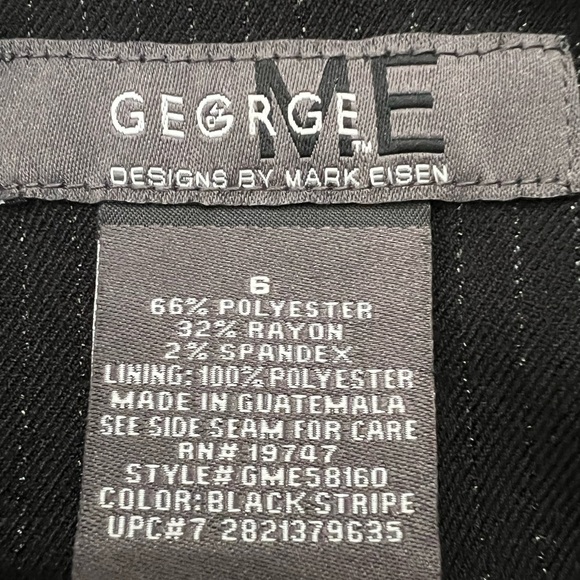 George Me Black Pin Stripe Blazer 6 - Picture 5 of 5